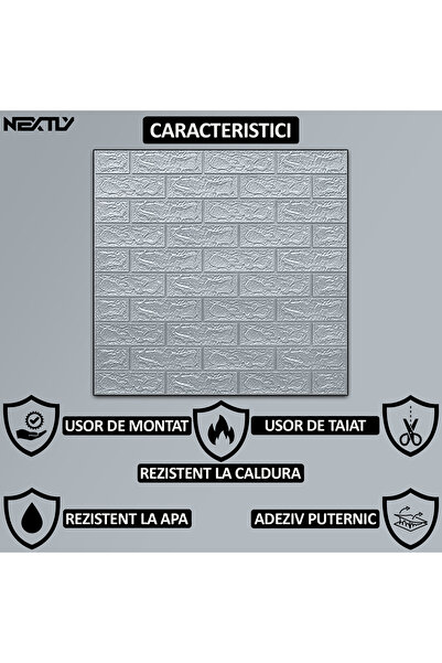 NEXTLY Set of 20 X 3D Self-Adhesive Wallpaper, For Ceiling/Wall, Brick Design, Waterproof, Adjustable