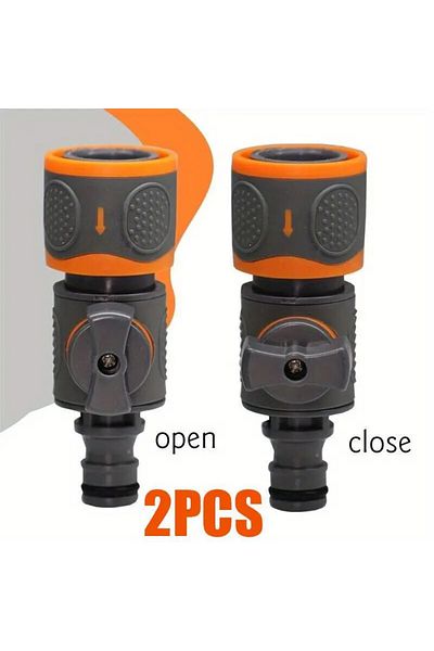 Choice 2 PCS Quick Connect Garden Hose Adapter with Shut-Off Valve - Fit for 1/2", 3/8", 1/4", & 3/4" Hoses