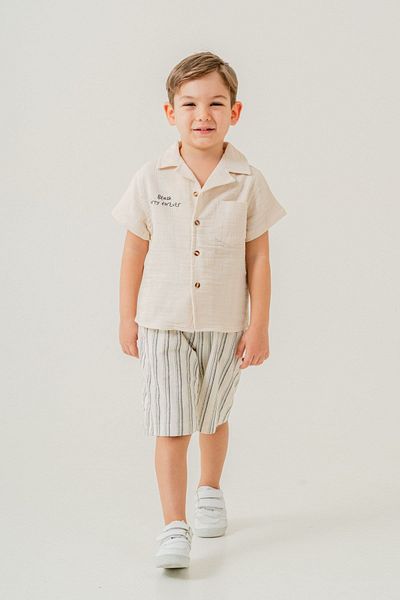 HAUSEkids 2-5 Years Hello Summer Boy Suit-Latte