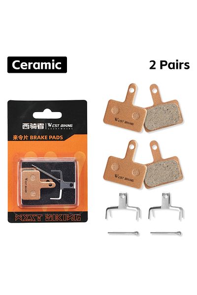 West Biking Ceramic 2 Pairs WEST BIKING Resin Ceramic Bike Brake Pads For Shimano Mt200 M515 C501 C601 1/2/4/6/8