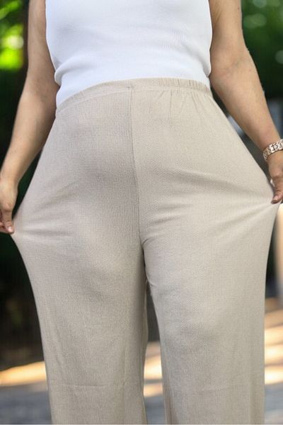 yagmurberen Elastic Waist Full Lycra Extra Large Size Wrap Fabric Summer Pants