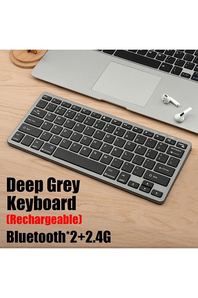 GOOJODOQ Km02 Grey Wireless Keyboard Bluetooth 5.0&2.4g Mini Multimedia Teclado Bluetooth For Laptop Pc Tv Ip