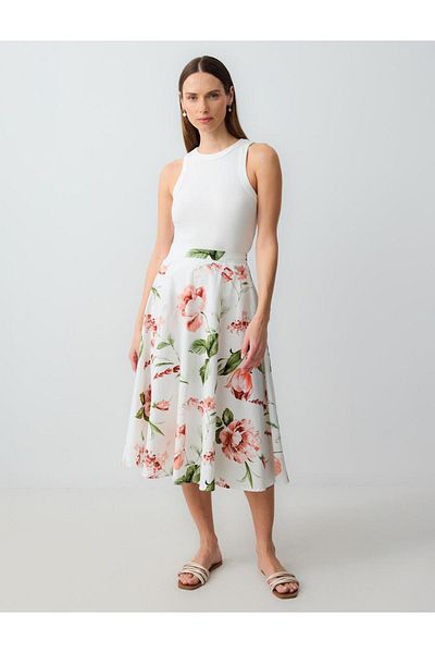 Jimmy Key Ecru Loose Woven Skirt