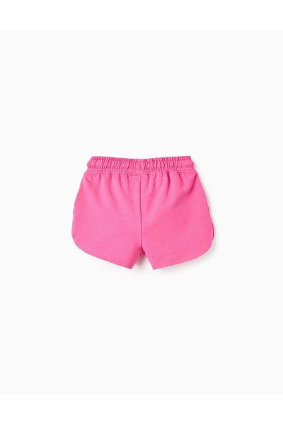 Ziddy 2 Cotton Shorts for Baby Girls, Pink/Dark Blue
