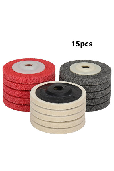 Choice1 مزيج 15 قطعة من عجلات تلميع الصوف مقاس 4 بوصات وسادات التلميع وعجلة ط...