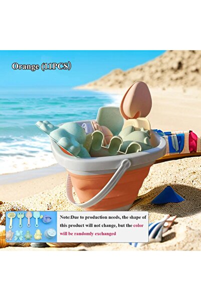Choice مجموعة ألعاب رملية للأطفال الصغار مكونة من 11 قطعة برتقالية اللون بمقي...