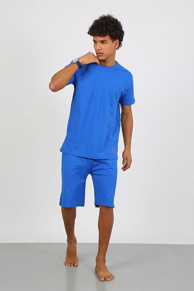 Akbeniz Ανδρικό βαμβακερό Lacoste Bottom Top Capri Σετ Πυτζάμες Saks 6872