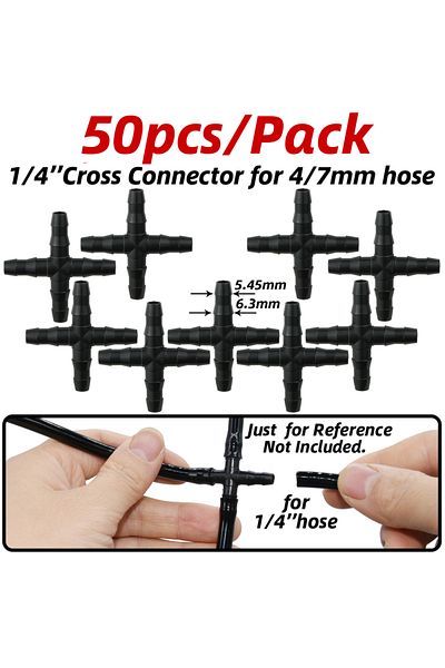 Choice C-hose-20meters 1-50pcs 4/7mm Barbed Connector Irrigation Fitting Drip Irrigation Connector 1/4'' Tu