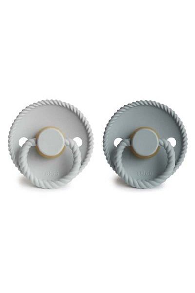 Frigg 0-6 Months French Gray/Silver Gray Rope Double Rubber Pacifier