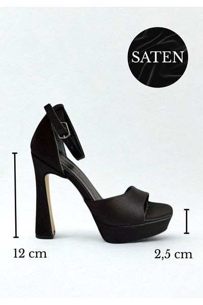 SHOEBOURNE Pantofi de seară cu toc înalt cu platformă din satin cu o singură bandă