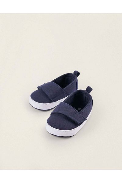 Ziddy Velcro Strap Shoes for Newborn Boys, Dark Blue
