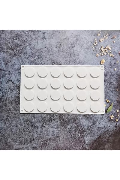 Choice 018white 24 Cavity Flat Round Silicone Cake Mold For Diy Chocolate Mousse Jelly Pudding Pastry Ice C
