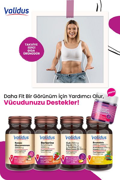 Validus Slimming Set - Bromelain - Glucomannan - Berberine - Cla - Apple Cider