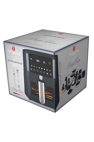 Berlinger Haus Friteuză cu aer BerlingerHaus - Colecția Deep Sea, 5L, Digitală, LED, 1400W, Albastră, Fereastră