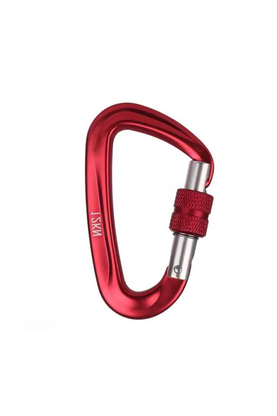 Choice مشبك قفل ثقيل خارجي أحمر قطعة واحدة مشبك تسلق الجبال مشبك على شكل حرف ...