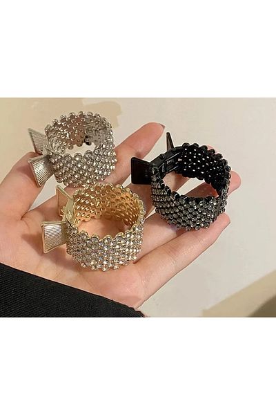 Choice 3pcs Set Fashion Pearl Rhinestone Metal Hair Clip Women Girls Mini High Ponytail Holder Crystal Hair