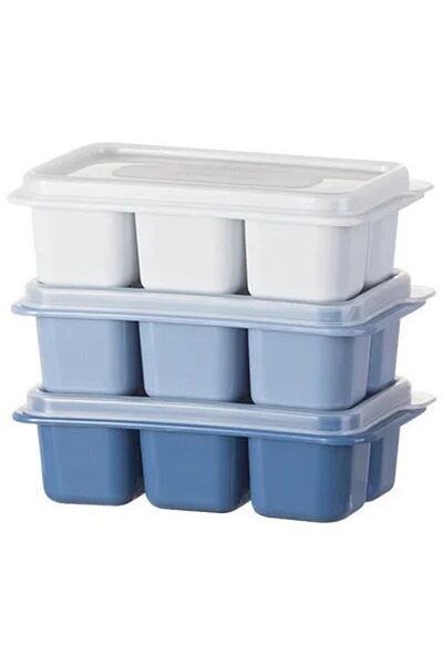 Choice black 3Pack Silicone Ice Cube Trays with No-Spill Lids, Easy-Release, for Freezer, Whiskey, Cocktail