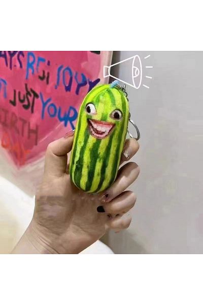 Choice 10cm Green 10cmfunny Watermelon Strips Plush Keychain Creative Fruit Doll Keyring Women Backpack Bag