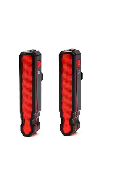 Choice 2 pcs Taillight Multi-functional Bike Red Taillight USB Rechargeable Back Seat Safety Warning Light