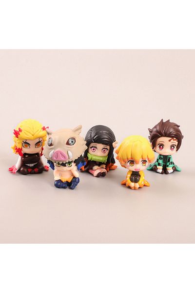 Choice no box 01 5pcs/set Demon Slayer Kisatsutai Tanjirou Nezuko Zenitsu Rengoku Kyoujurou Cute Figure Mod