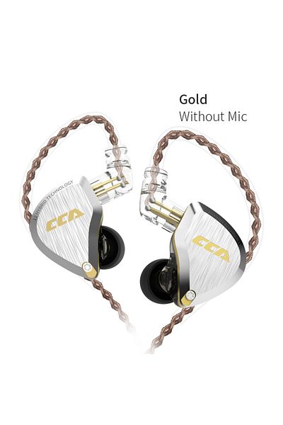 Choice Gold no mic CCA C12 5BA+1DD Hybrid Hanging In Ear Headset 12 Drivers Unit HIFI DJ Monitor Earphone E