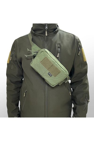 UTX Grovuxa Tactical Khaki Multi-Section Unisex Outdoor Waist and Shoulder Bag