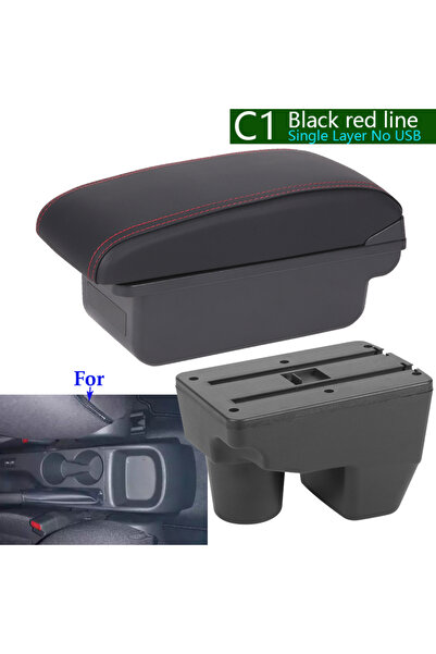 choice2 صندوق مسند ذراع سيارة تويوتا ياريس C1 أسود أحمر بدون USB لسيارة تويوت...