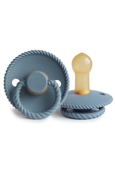 Frigg Stone Blue Rope Rubber Pacifier - 6-18 Months