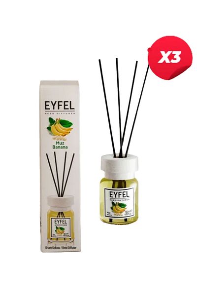 Eyfel Banana room air freshener with sticks, 120ml X3