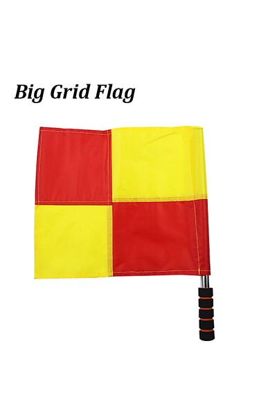 Ninth World Big Grid Soccer Referee Flag Professional Fair Play Sports Match Football Linesman Waterproof Flags