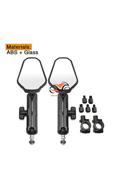 Choice black 1 Pair Motorcycle West Wind Rearview Mirror Foldable Adventure Side Mirrors For KTM Duke 390 7