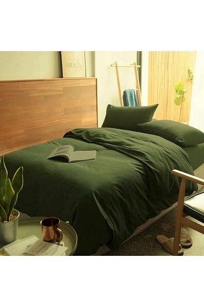 Kotonia Home Set of 2 pillowcases, 100% cotton, Olandina color, size 50x70 cm, army green