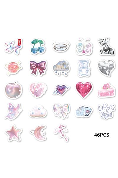Choice 46pcs 46pcs Love Balloon Cute Graffiti Stickers Decorated Notebook Water Cup Diary Suitcase Guitar C