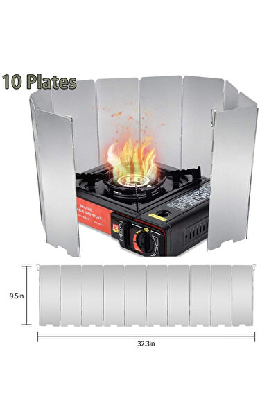 Choice 10 أطباق 8/10/12/16 طبق موقد غاز واقي من الرياح للتخييم في الهواء الطل...