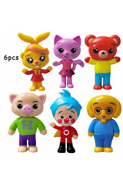 Choice 6pcs 6pcs Cute Plim Clown Anime Figure Toy PVC Enlightenment Education Model Dolls For Children Gift