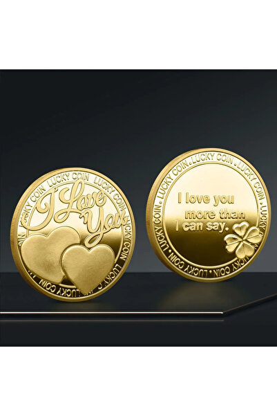 Choice مجموعة عملات ذهبية تذكارية تذكارية، عملة فضية عتيقة مقلدة، شارة "أحبك ...