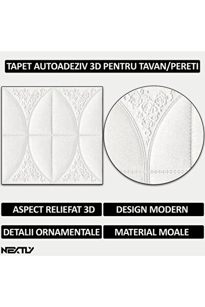 NEXTLY Set of 20 Self-Adhesive 3D Wallpaper, Modern Design, Floral, For Wall Or Ceiling, Waterproof