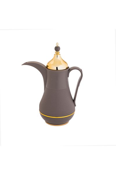 Alaska Alaskan brown and gold 1 liter thermos flask