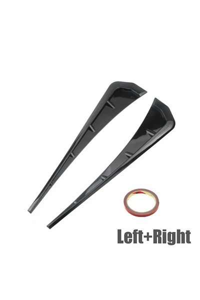 Choice Glossy Black Pair Car Universal Side Fender Air Flow Wing Vent Cover Car Body Marker Moldings Trim D