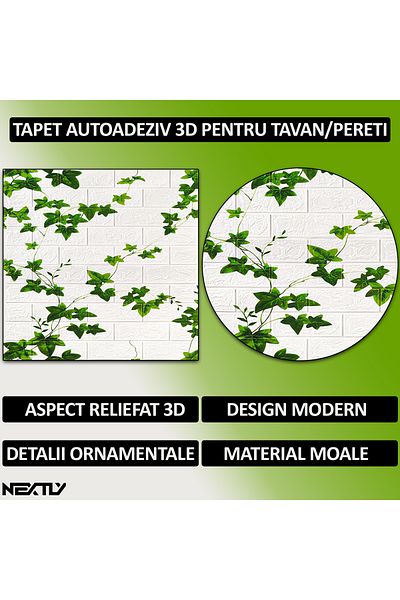 NEXTLY Set 30 X Tapet Autoadeziv 3d , Pentru Tavan/perete, Design Caramida, Waterproof, Ajustabil