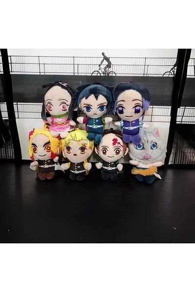 Choice 15cm Keychain7pcs Hot Japan Anime Demon Slayer Akaza Rui Iguro Obanai Tanjirou Kamado Nezuko Agatsum