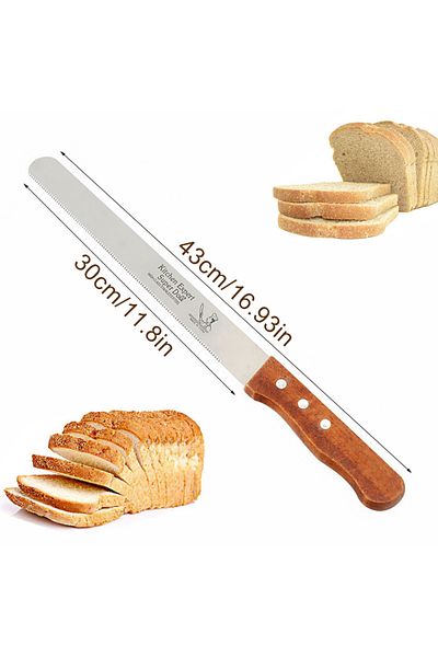 Choice 1pcs 12in Cake Cutter Stainless Steel Bread Cutter Toast Serrated Cutter Bread Cutting Tools, Baking