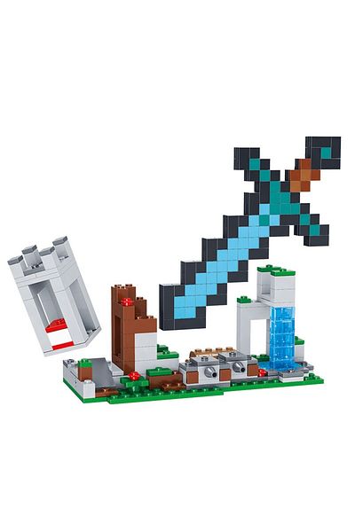 Choice With Figures No Box Educational Building Blocks Sword Outpost Toy Village Children Birthday Gift