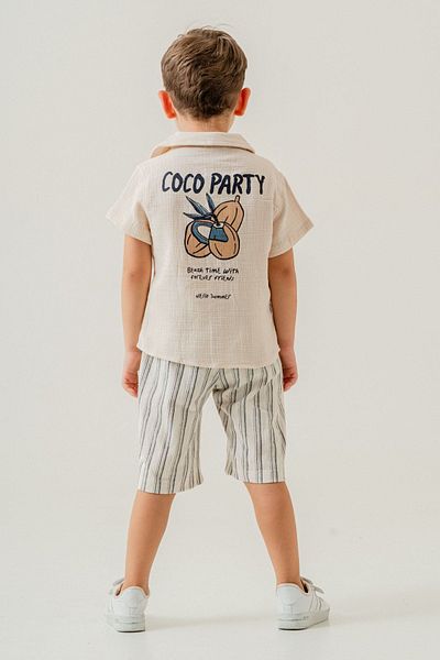 HAUSEkids 2-5 Years Hello Summer Boy Suit-Latte