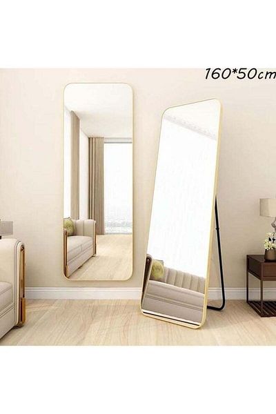 COOYA Full Length Mirror 160X50Cm,With Aluminum Alloy Frame Free-Standing Leaning For Living Room,Bedroom