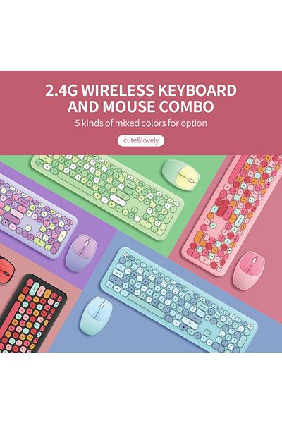 Choice English Green Mofii Wireless Keyboard And Mouse Combo Slim Compact 2.4g Usb Full Size Wireless Mouse