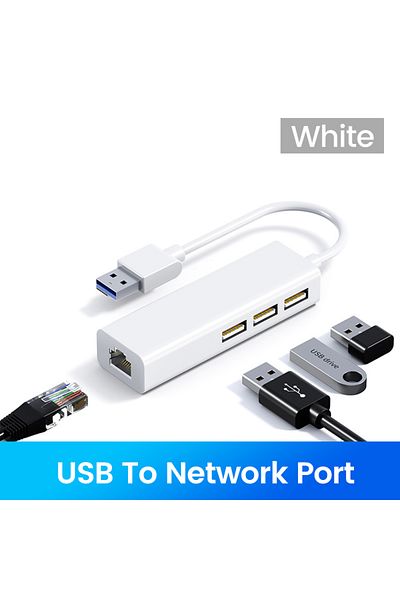 Choice White Usb Adapter Ethernet Usb 2.0.1c/ma 3usb 2.0 Rj45 Hub For Macbook Xiaomi Samsung Windows Huawei