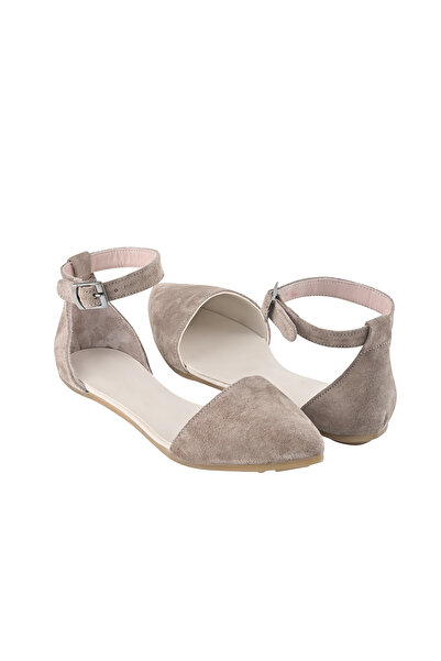 Moosefield Genuine Leather Women's Ankle Strap Mink Sandals
