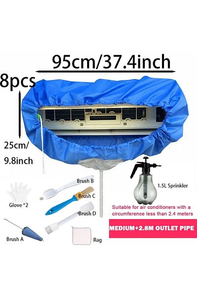 Choice 95cm 8pcs Large Air Conditioner Cleaning Cover Double Layer Thickening Wash Mounted Protective Dust