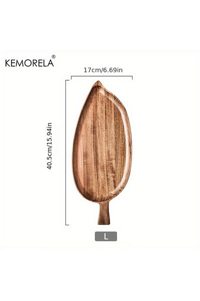 Choice L Japanese Style High Aesthetic Wooden Leaf Shaped Afternoon Tea Snack Tray, Western Food Sushi Tr.